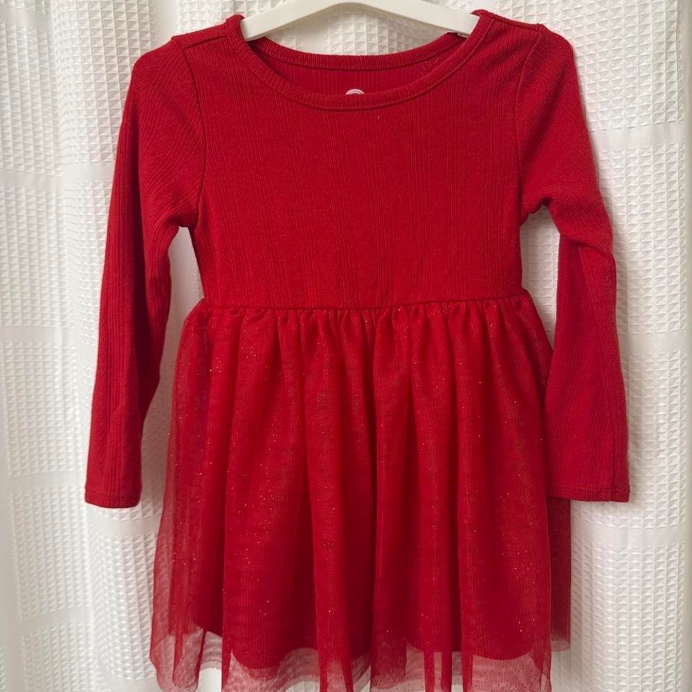 Red tulle dress for toddlers
